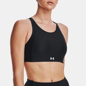 NWT UA INFINITY MID HIGH NECK SHINE SPORTS BRA IN SIZE LARGE